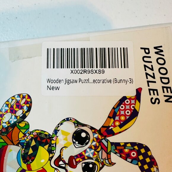 Easter Bunny Wooden puzzle Colorful Rabbit with Easter Eggs 120 piece puzzle - Picture 12 of 16